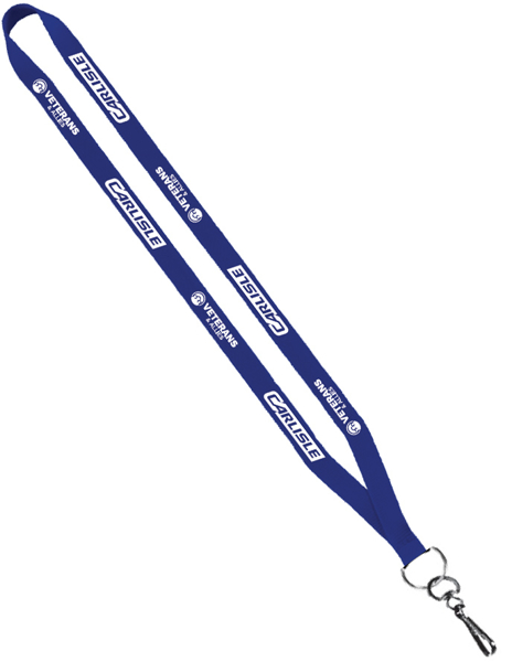 Picture of 1/2" Polyester Sewn Lanyard with Silver Split-Ring and Metal Swivel Hooks